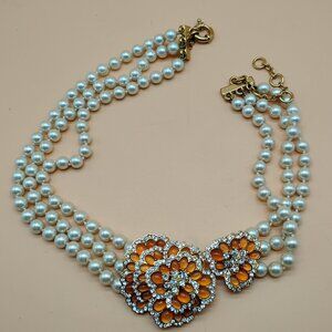 J. Crew Desert Bloom necklace faux pearls BEAUTIFUL